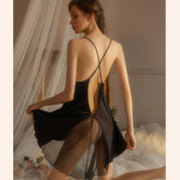 Seductive Backless Lingerie Set – Front Slit Nightwear